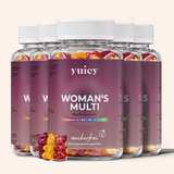 yuicy® Woman’s Multi – Zuckerfreie Multivitamin-Gummies für Frauen mit Folsäure, C, B12, D3, E, A & B6 (6er-Set, veganes Nahrungsergänzungsmittel)